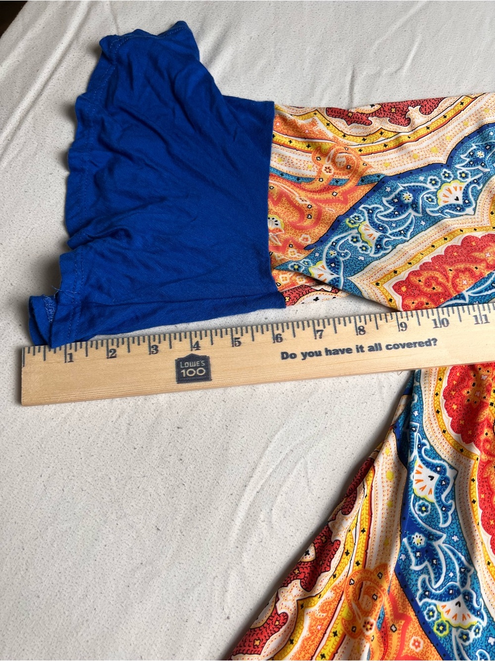 R. Rouge 3X Paisley Tunic Top Blue Orange Bell Sleeve V Neck Boho - Picture 10 of 11